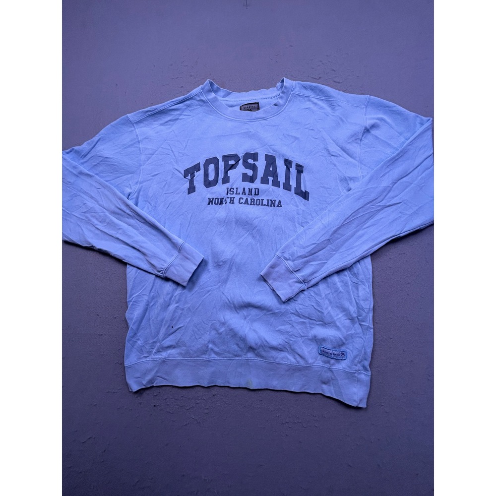 Coastal Swell Topsail Island NC Sweatshirt Cotton Poly Blue L Mens